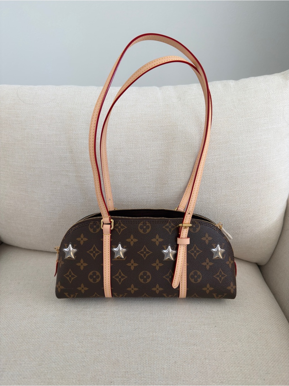 East West Brown Monogram Shoulder Bag